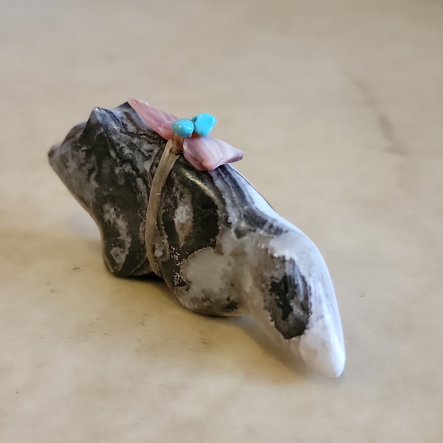 Daphne Quam Unique Utah Marble Wolf Zuni Fetish