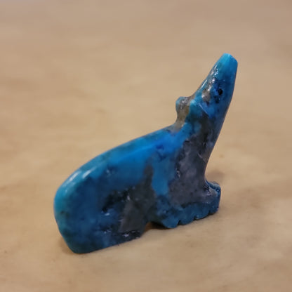 Turquoise Gazing Bear Zuni Fetish