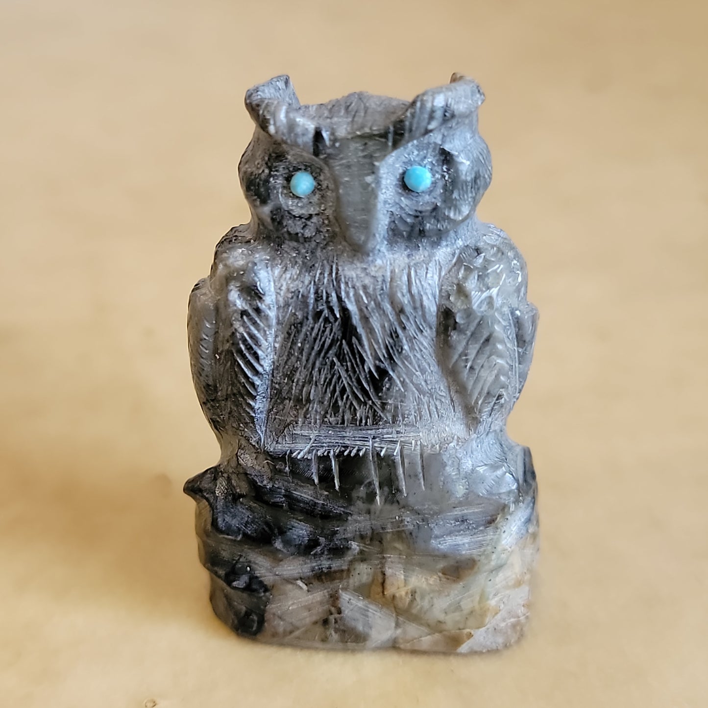 Mike Tucson Picasso Marble Great Horned Owl Zuni Fetish