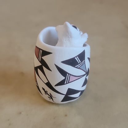 Judy Lewis Sweet Kitty Hiding in Acoma Pueblo Pottery