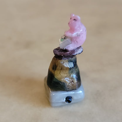 Miniature Pink Rose Quartz Bear  Zuni Fetish