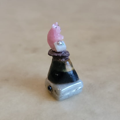 Miniature Pink Rose Quartz Bear  Zuni Fetish