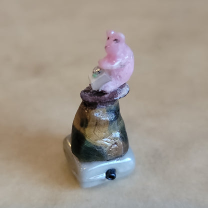 Miniature Pink Rose Quartz Bear  Zuni Fetish