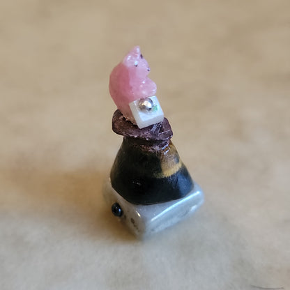 Miniature Pink Rose Quartz Bear  Zuni Fetish