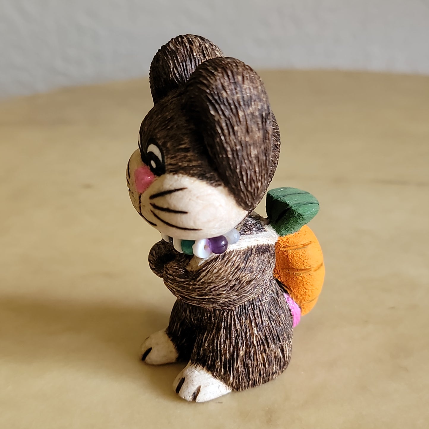 Elise Westika Bunny w/Carrot and Fancy Necklace "Just in time for Easter" Zuni Fetish