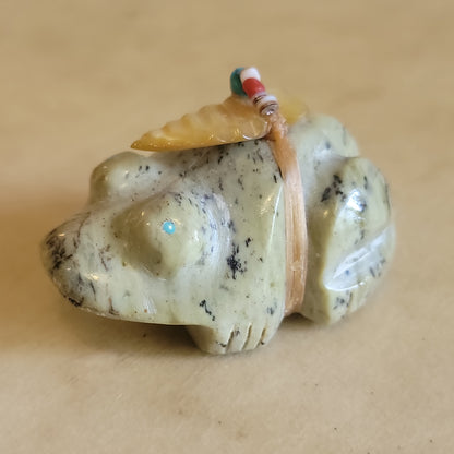 Peter Gasper Jr. Serpentine Frog Zuni Fetish