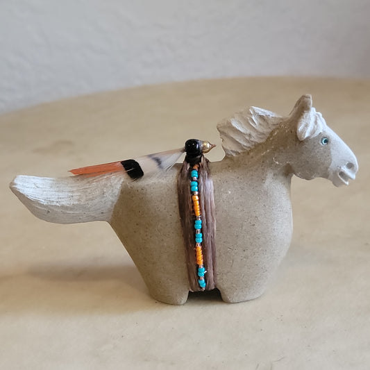 Harold Davidson Navajo Alabaster Horse on the Run Zuni Fetish