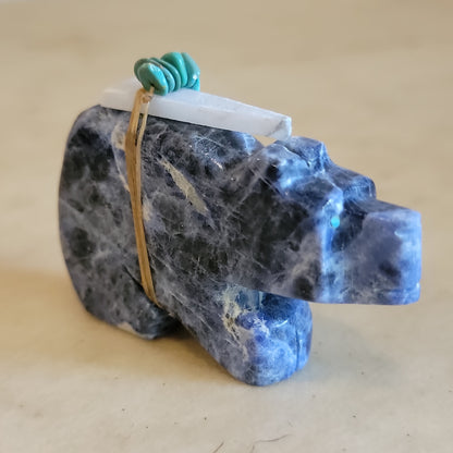 Danny Lonjose Sodalite Beauty Bear  Zuni Fetish