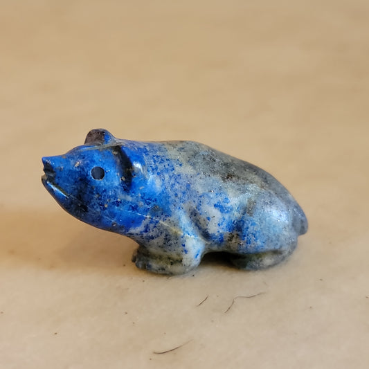 Roy Davis Navajo Lapis  Zuni Fetish Bear