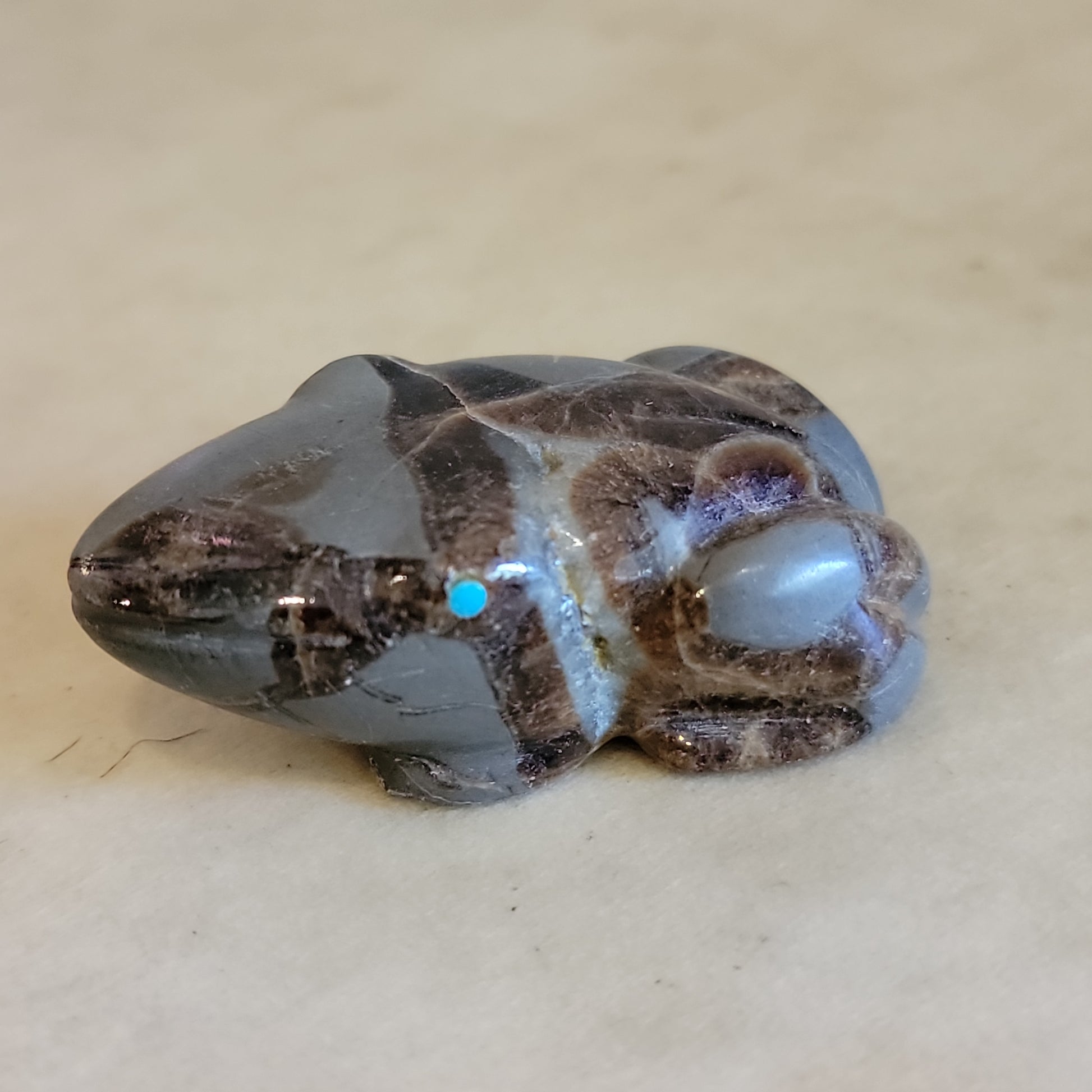 Roy Davis Navajo Septarian Nodule Zuni Fetish Frog