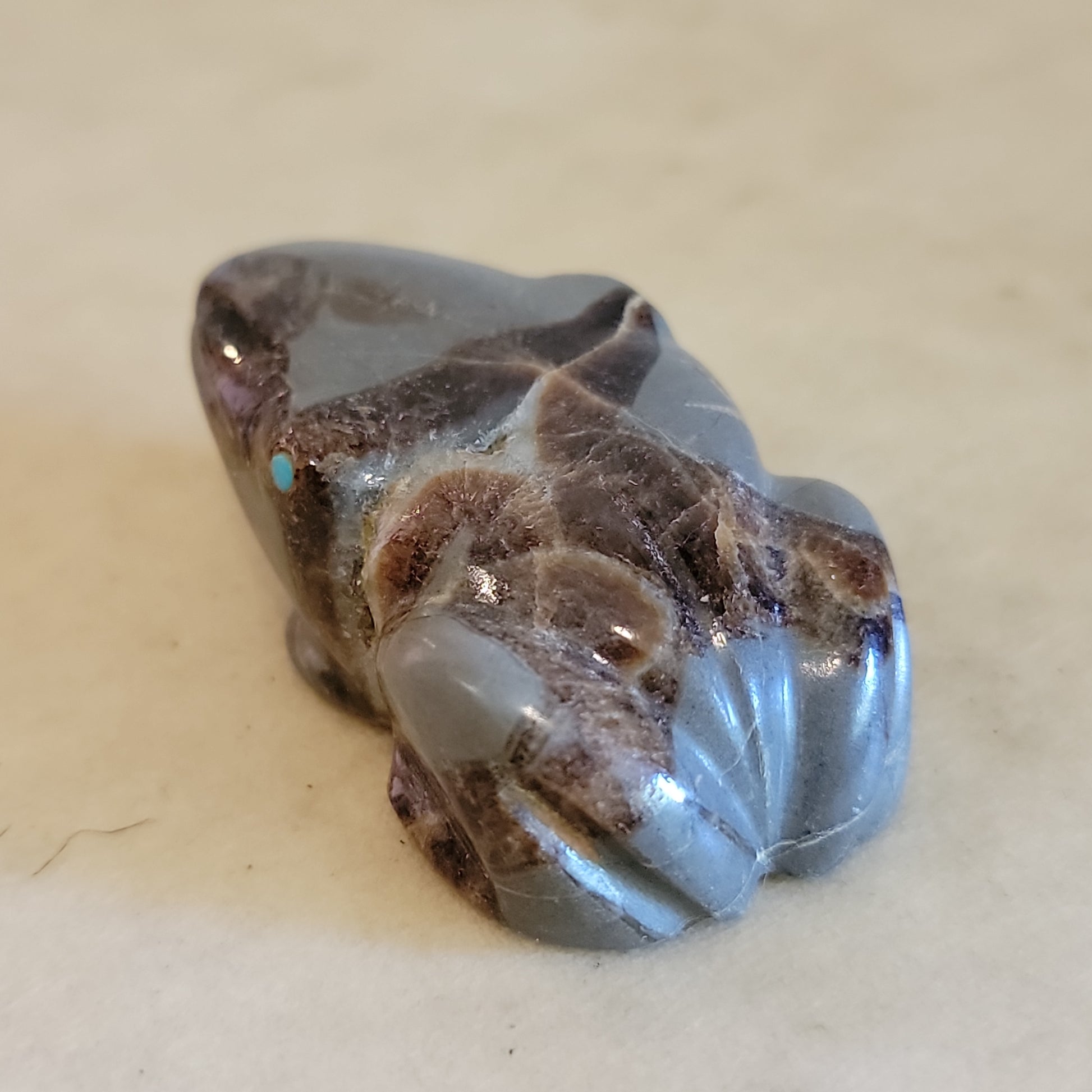 Roy Davis Navajo Septarian Nodule Zuni Fetish Frog