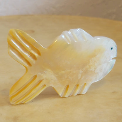 Navajo Large Gold Lip/Mother of Pearl Fish Zuni Fetish