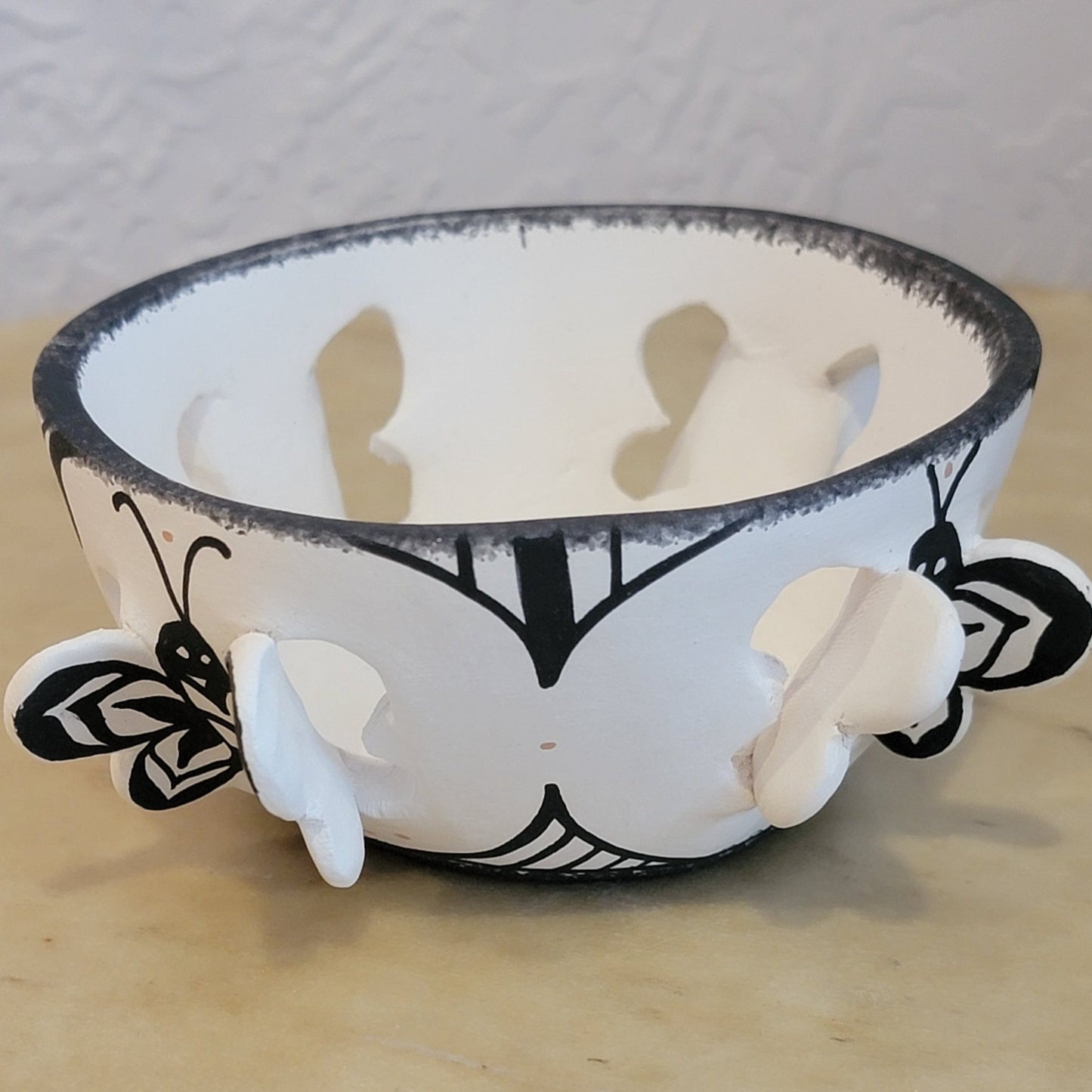 Darla Westika Zuni Black on White w/Butterflies Zuni Pueblo Pottery