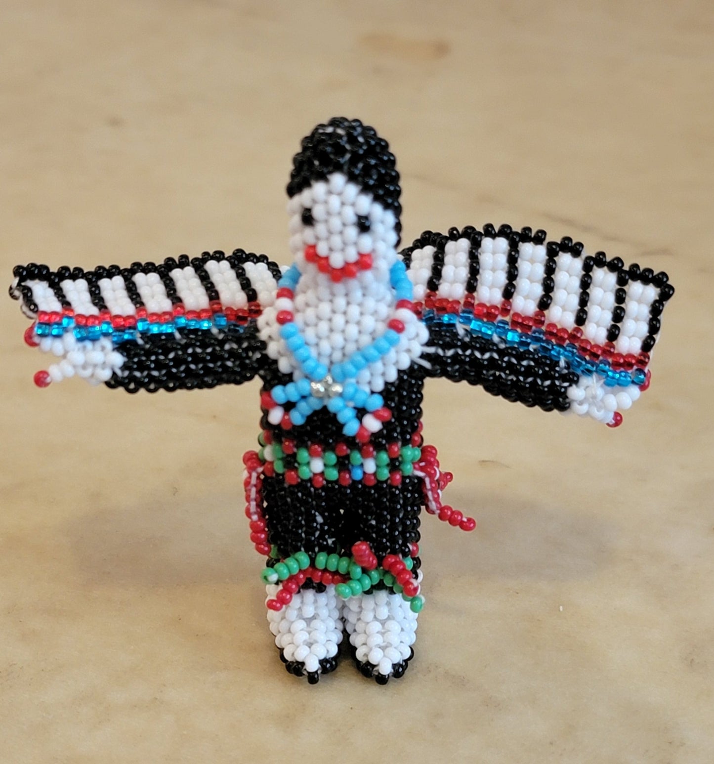 Todd Poncho Fully Beaded Eagle Dancer w/Removable Mask Indian Beadwork