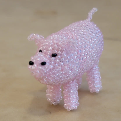 Rhonda Dosedo Fully Beaded Zuni Pink Pig/Piggy Indian Beadwork