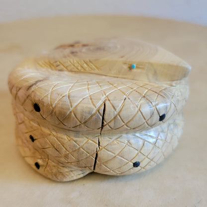 Gilbert Lonjose Huge Wooden "Diamond Back" Rattle Snake Zuni Fetish