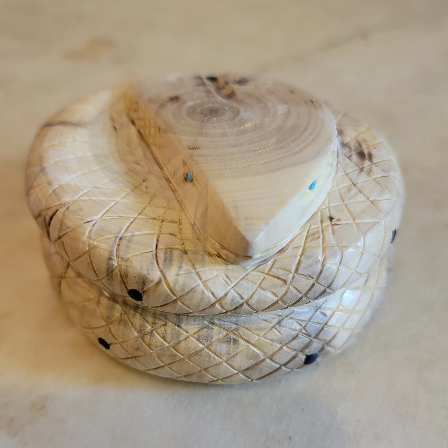 Wooden "Diamond Back" Rattle Snake Zuni Fetish