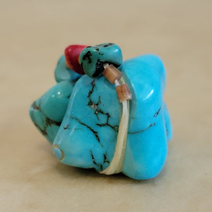 Double Turquoise Nugget Bears Zuni Fetish