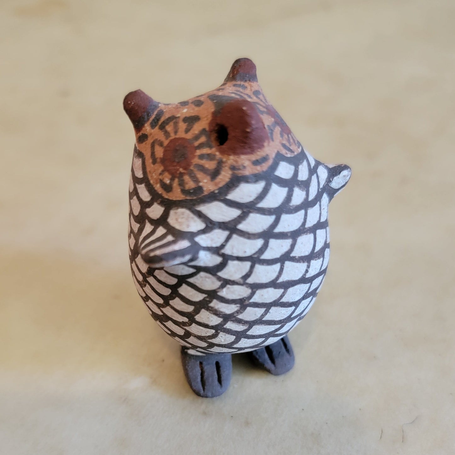 Erma Homer Traditional Zuni Fetish Owl Pueblo Pottery