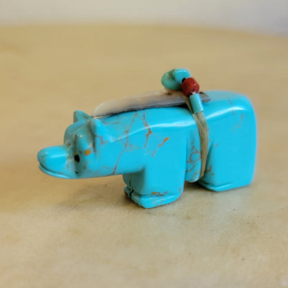 Alex Tsethlikai Turquoise Zuni Fetish Bear