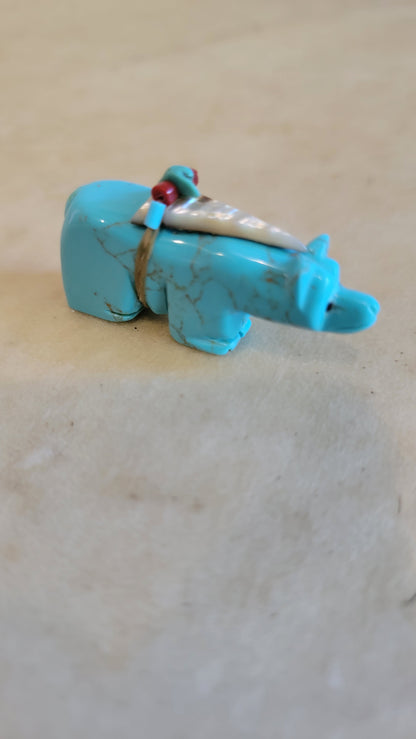 Turquoise Zuni Fetish Bear