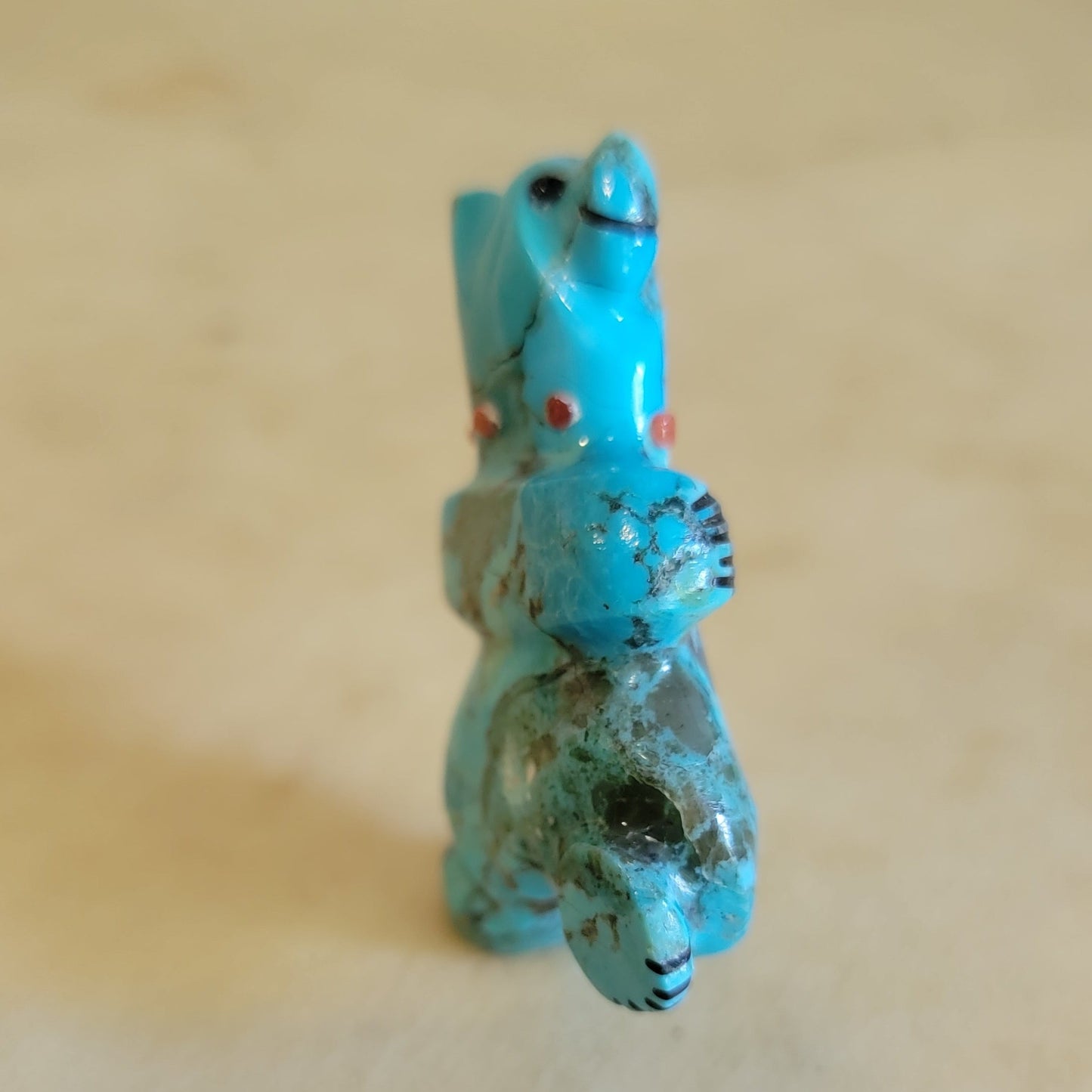 Turquoise Dancing Bear Zuni Fetish