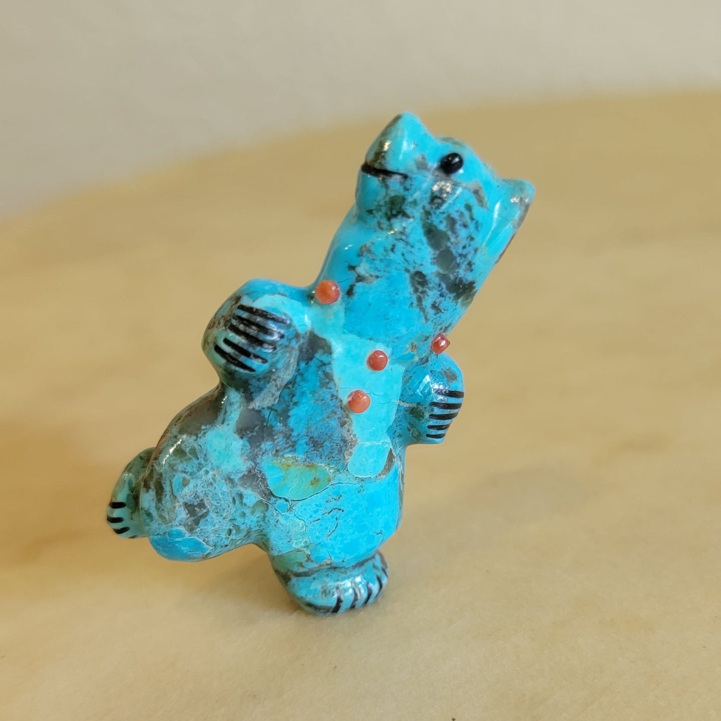 Turquoise Dancing Bear Zuni Fetish