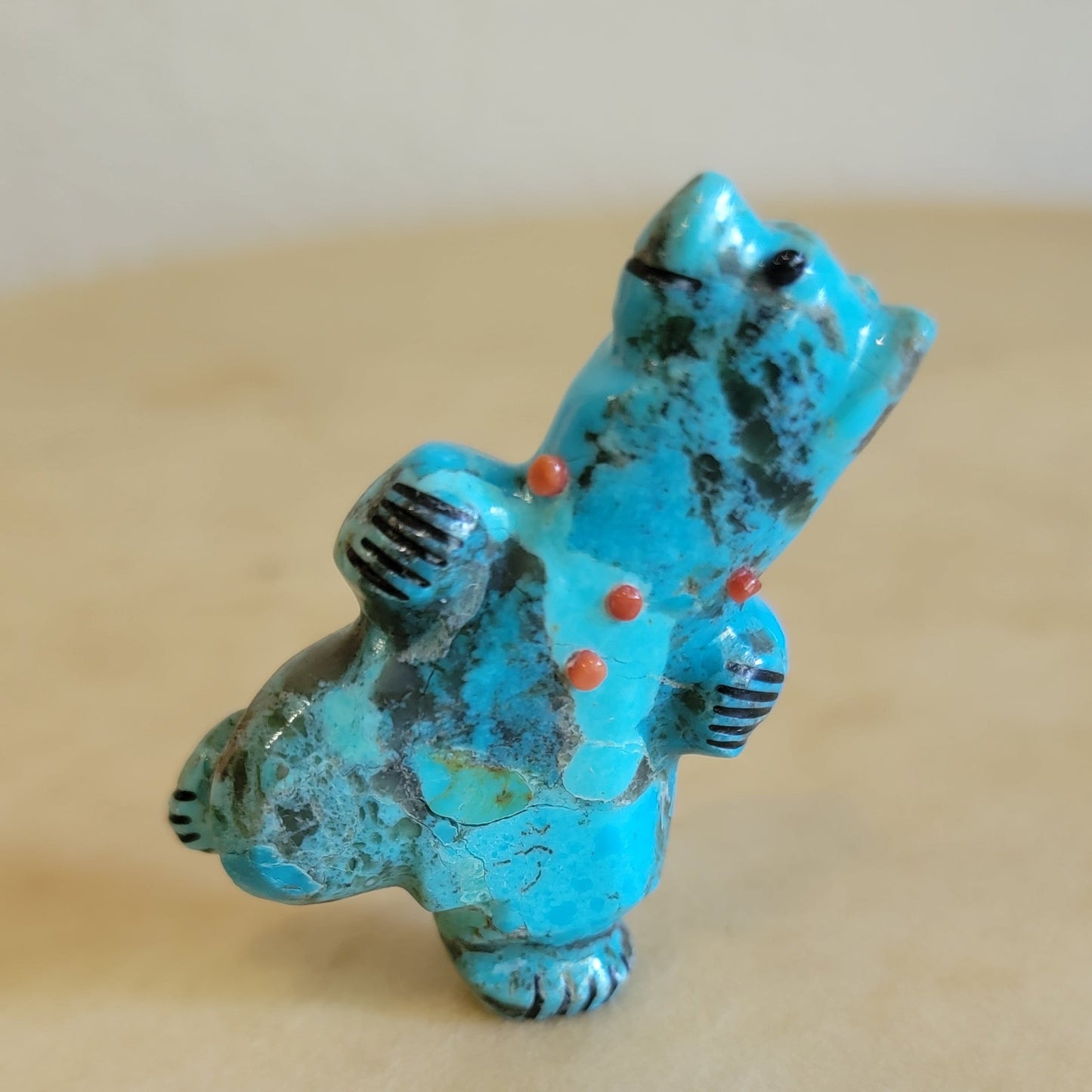 Turquoise Dancing Bear Zuni Fetish