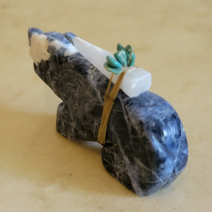 Sodalite Bear w/Pack Zuni Fetish