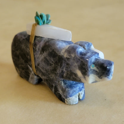 Sodalite Bear w/Pack Zuni Fetish