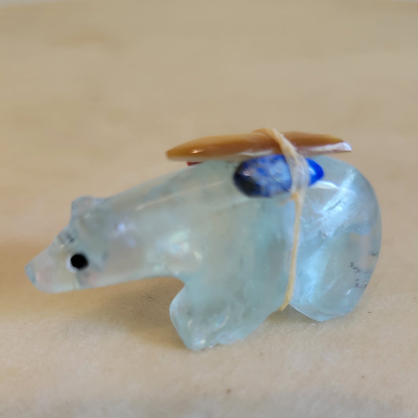 Priscilla Lasiloo Quandelacy Fluorite Bear w/Pack Zuni Fetish