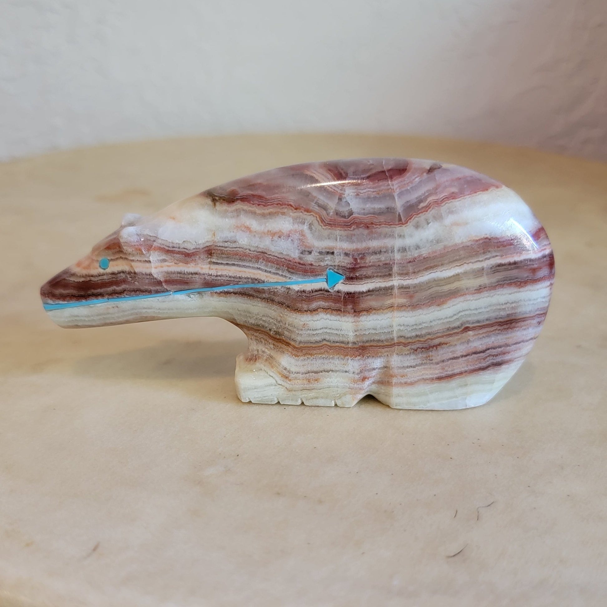 Priscilla Lasiloo Quandelacy Zuni Fetish Long Necked Onyx Bear