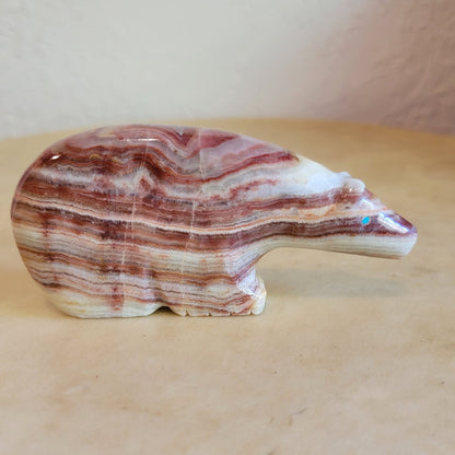 Priscilla Lasiloo Quandelacy Zuni Fetish Long Necked Onyx Bear