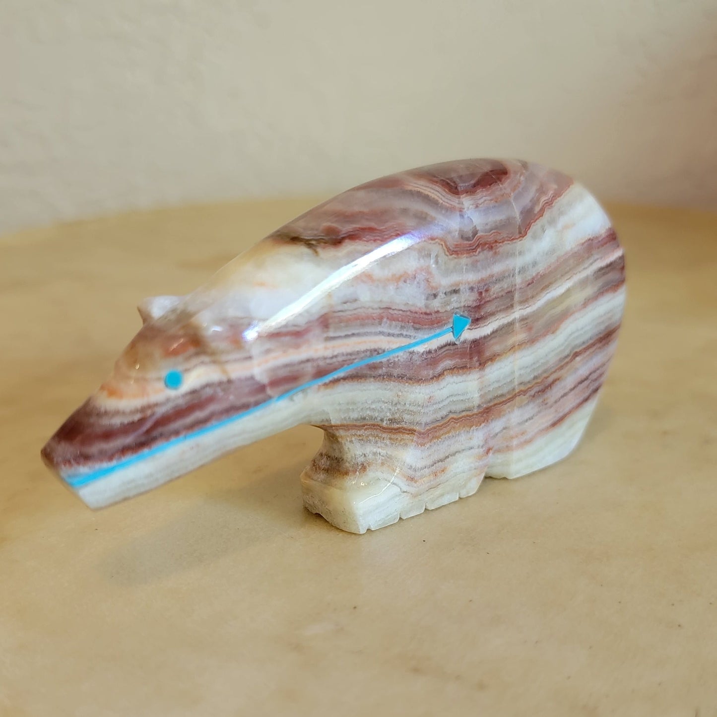 Priscilla Lasiloo Quandelacy Zuni Fetish Long Necked Onyx Bear