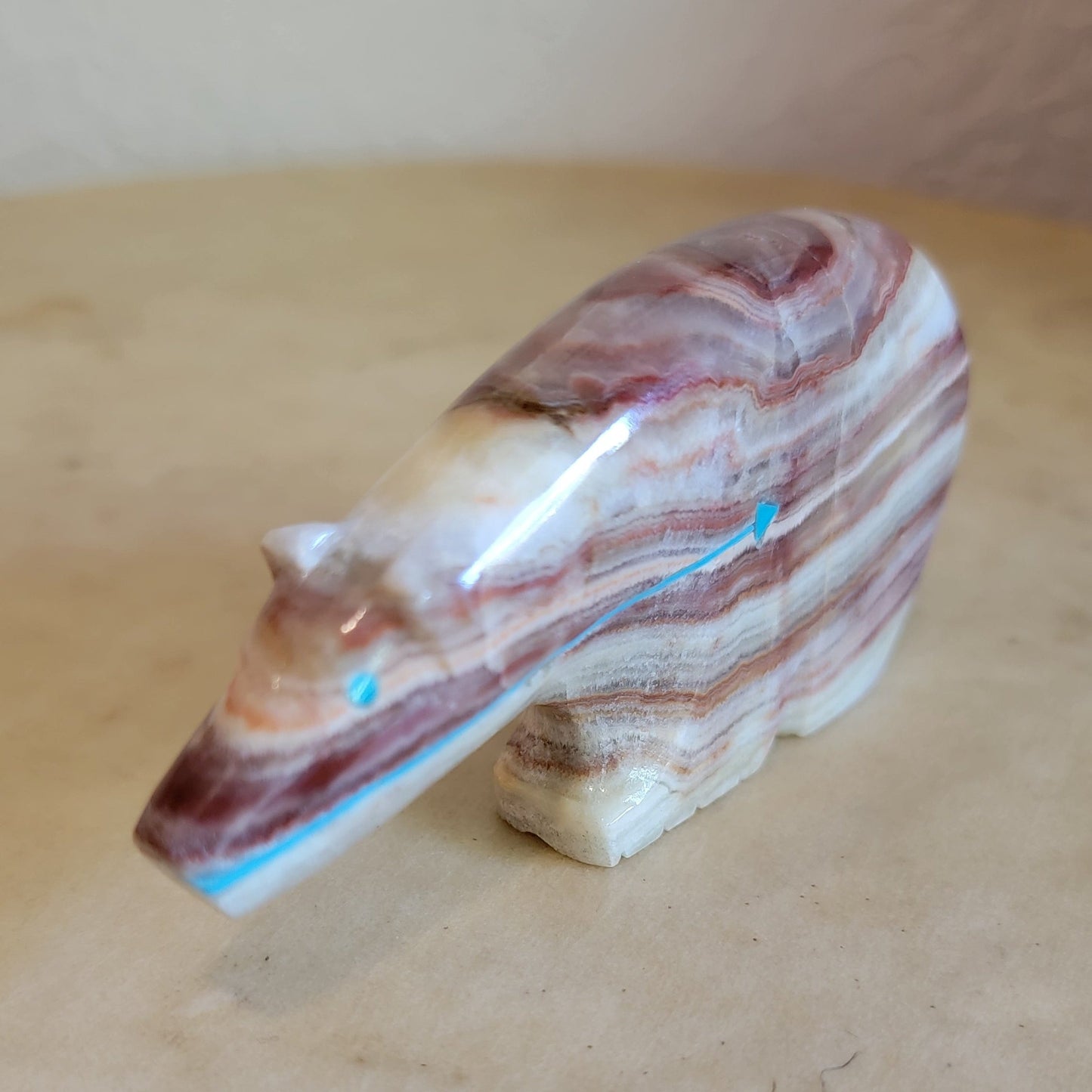 Priscilla Lasiloo Quandelacy Zuni Fetish Long Necked Onyx Bear