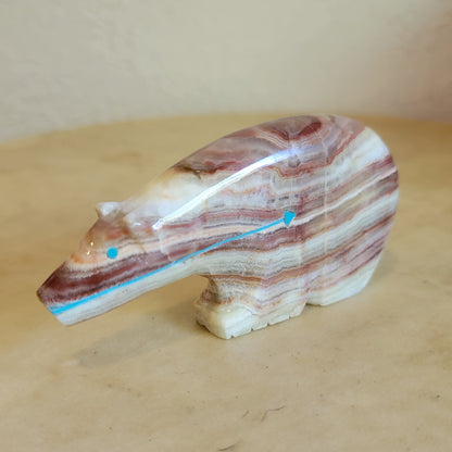 Priscilla Lasiloo Quandelacy Zuni Fetish Long Necked Onyx Bear