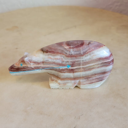 Large  Long Necked Onyx Bear Zuni Fetish