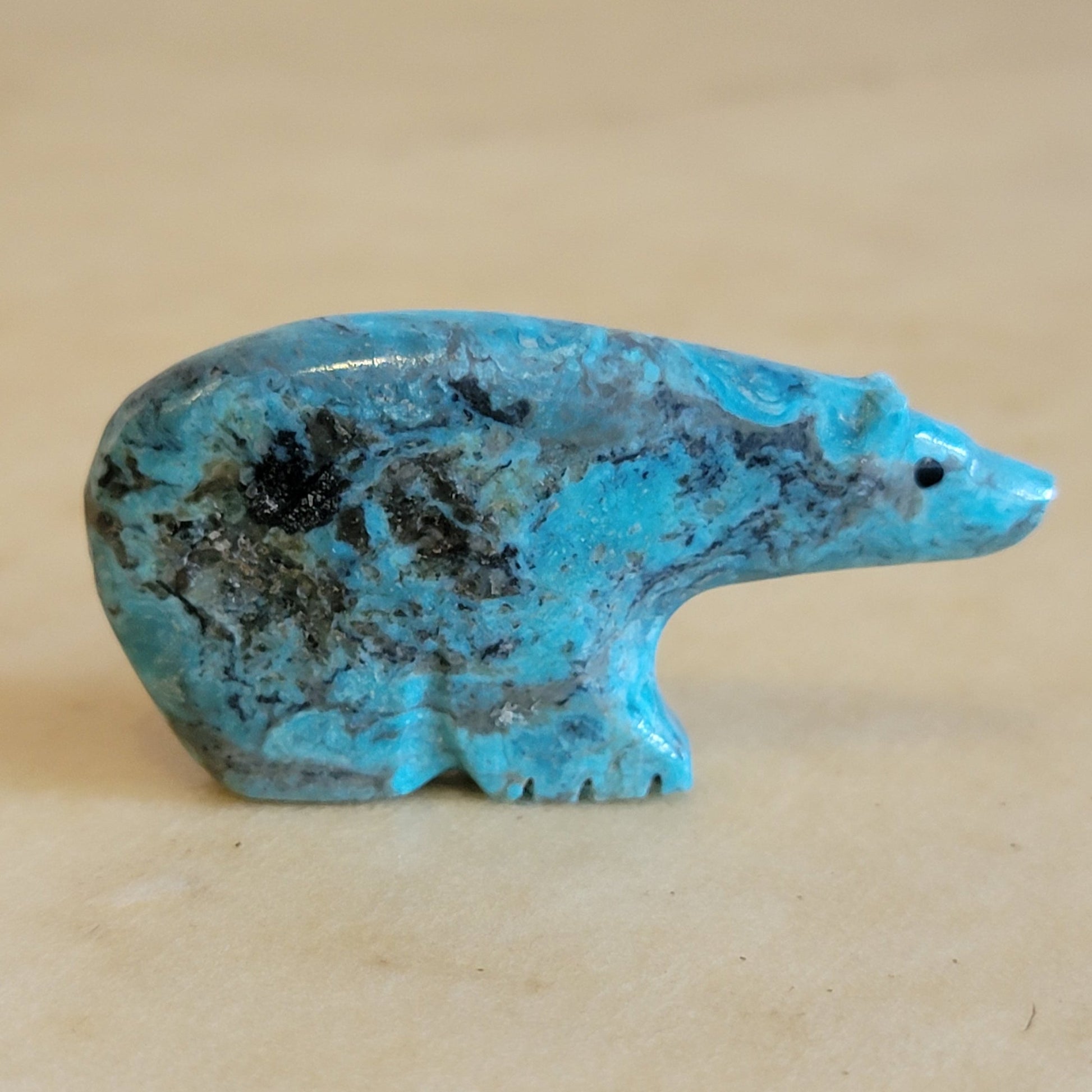 Priscilla Lasiloo Quandelacy Elegant Turquoise Zuni Fetish Bear