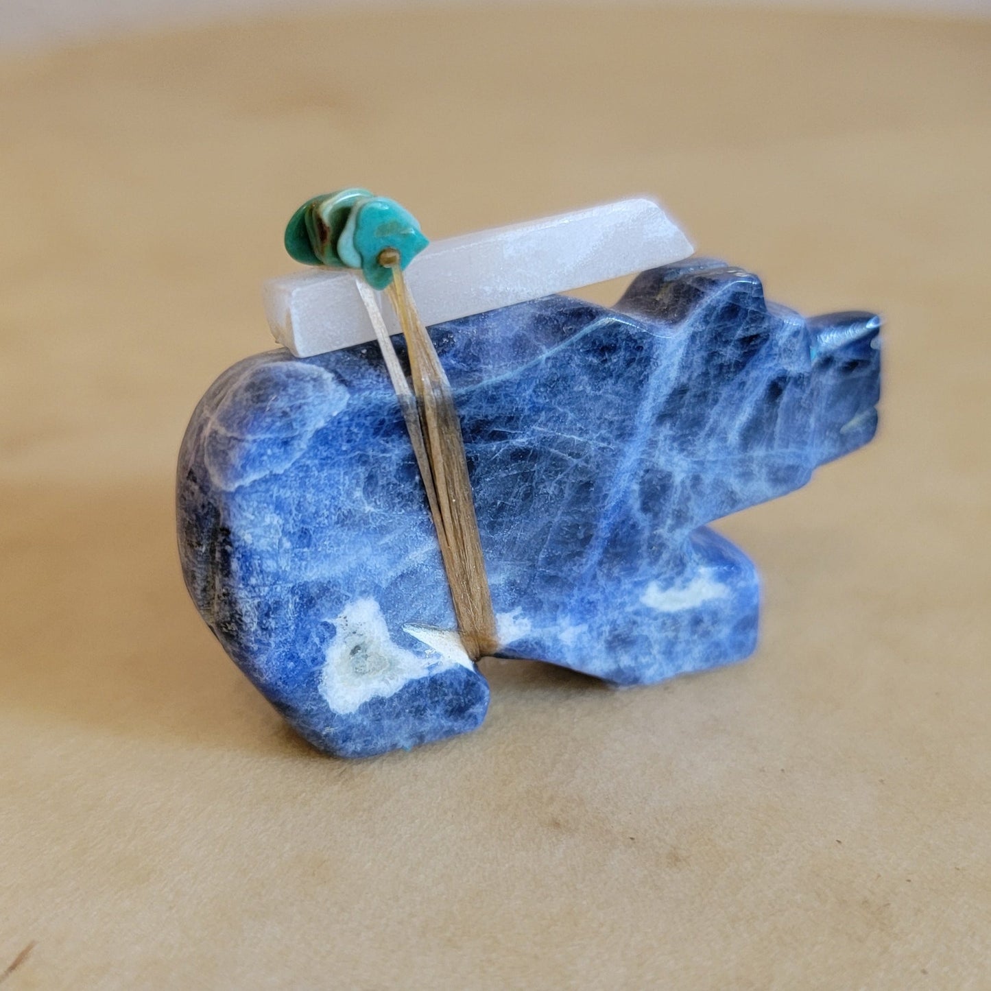 Colorful Sodalite Bear Zuni Fetish