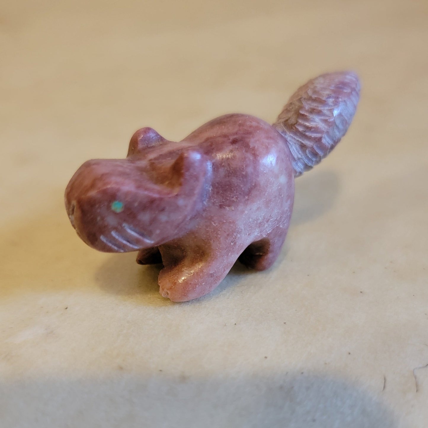 Brandon Phillips Alabaster Autumn Squirrel Zuni Fetish