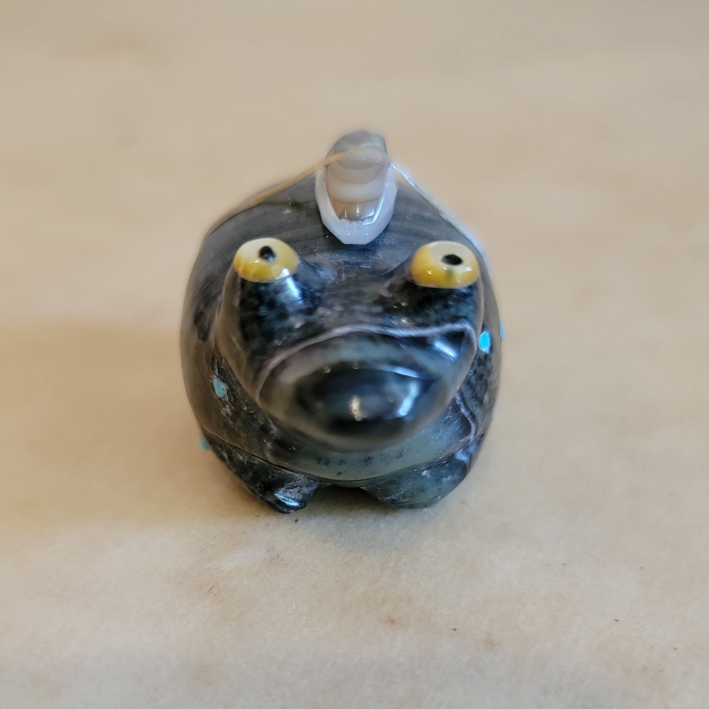 Delvin Leekya Serpentine Zuni Fetish Frog w/Warts(Personality)