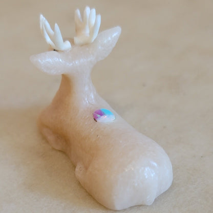 Raybert Kanteena Peach Alabaster Dainty Deer Zuni Fetish