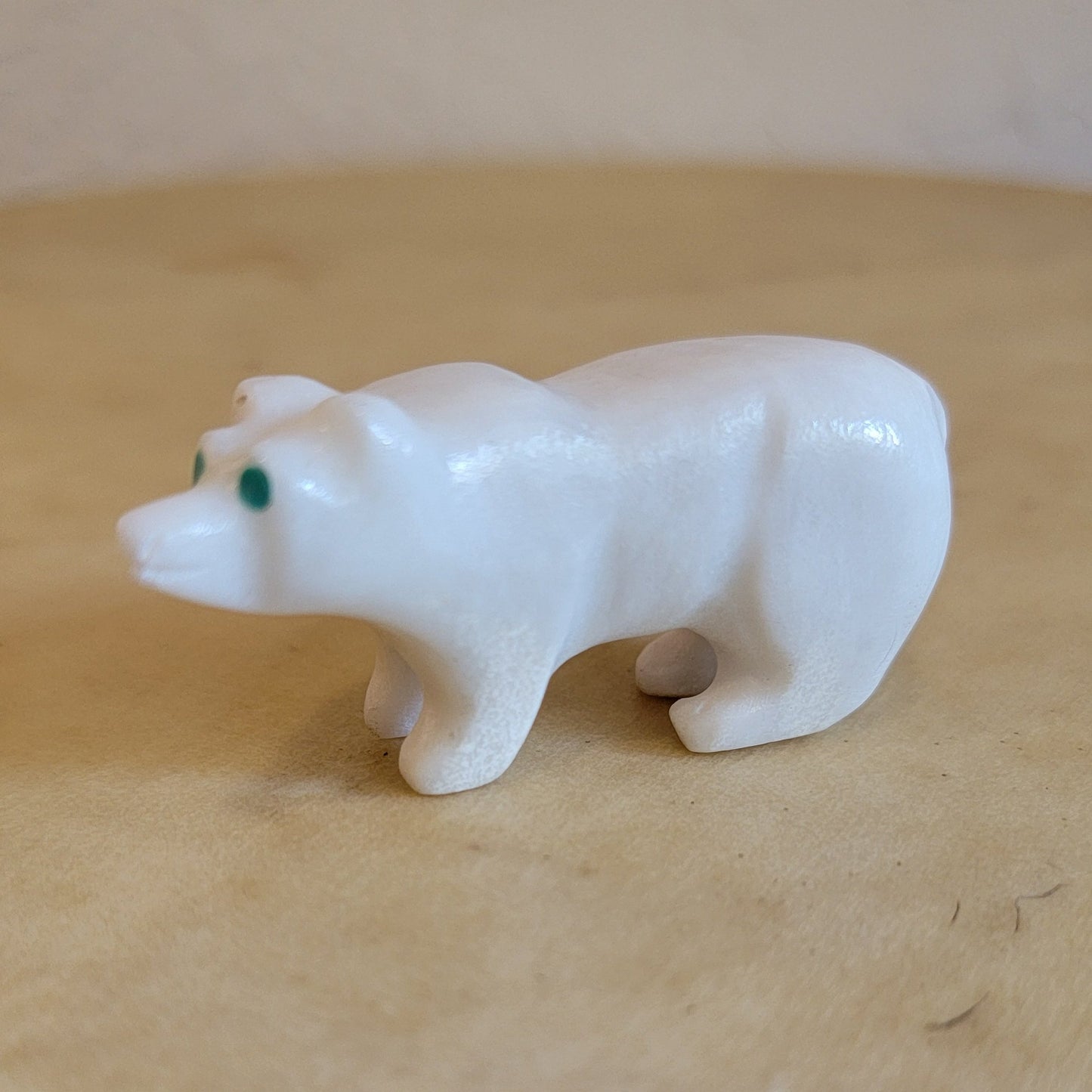 Andres Lementino White Marble Grizzly Bear Zuni Fetish