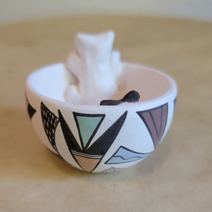 Judy Lewis Acoma Pueblo Pottery w/ Kitty and Butterfly Bowl