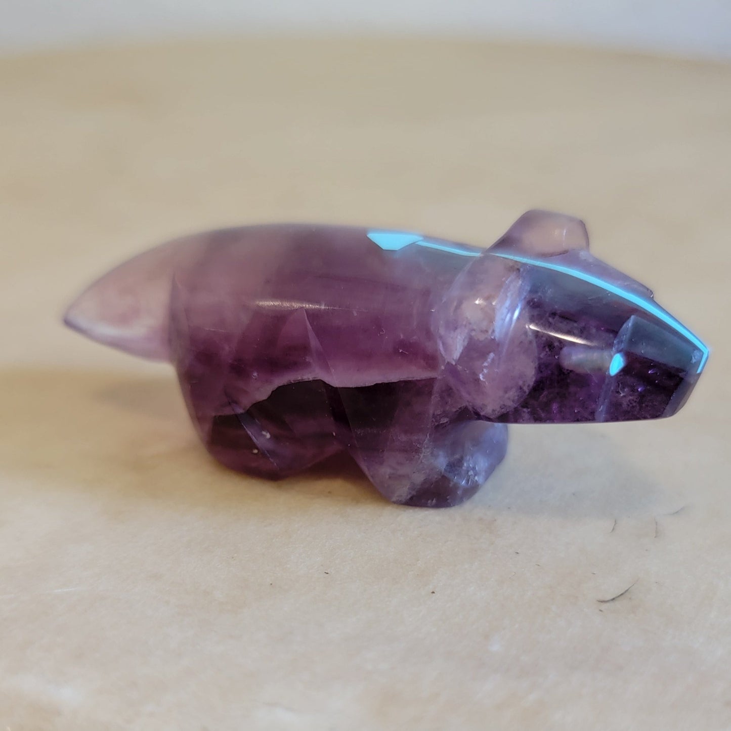 Kenric Laiwakete Elegant Fluorite Zuni Fetish Badger