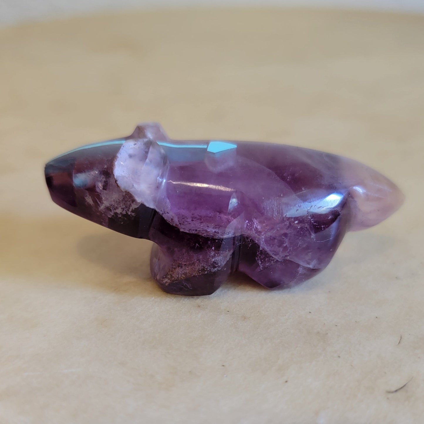 Kenric Laiwakete Elegant Fluorite Zuni Fetish Badger