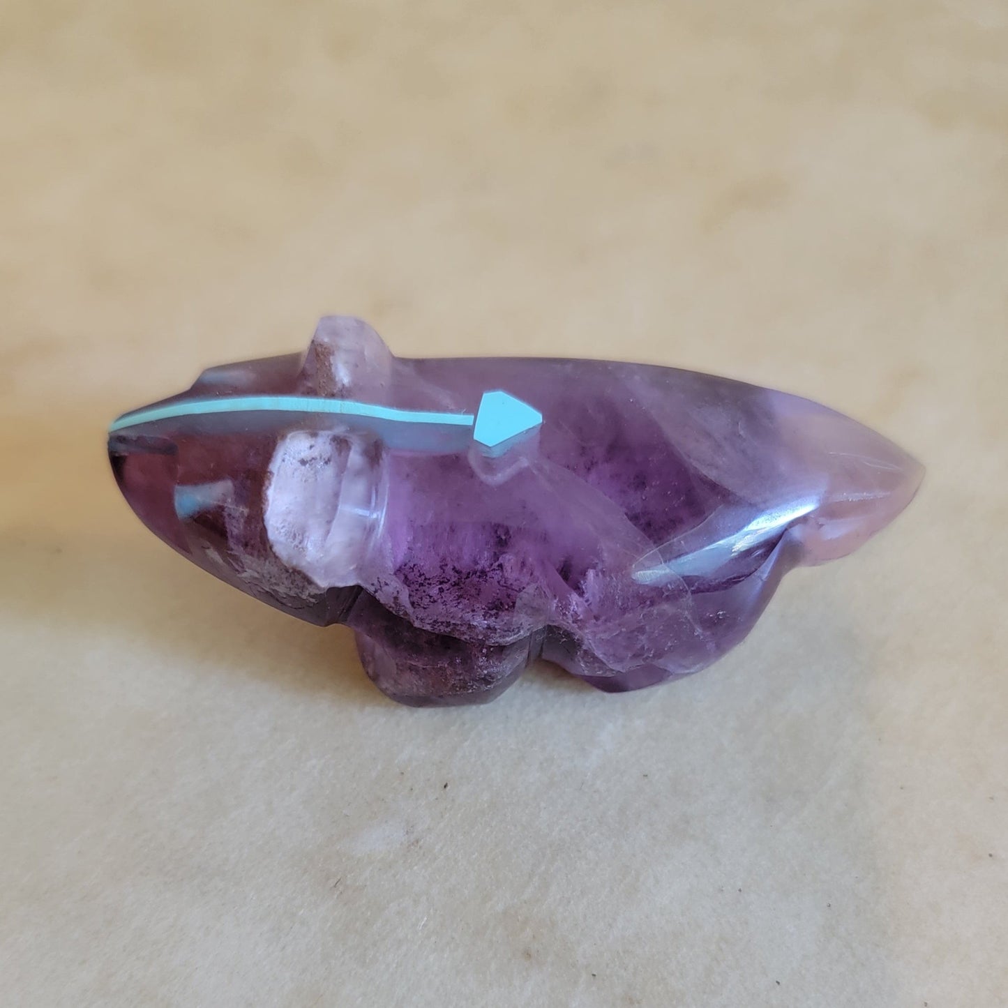 Kenric Laiwakete Elegant Fluorite Zuni Fetish Badger