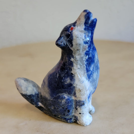 Cody Nastacio Howling Sodalite Wolf  Zuni Fetish