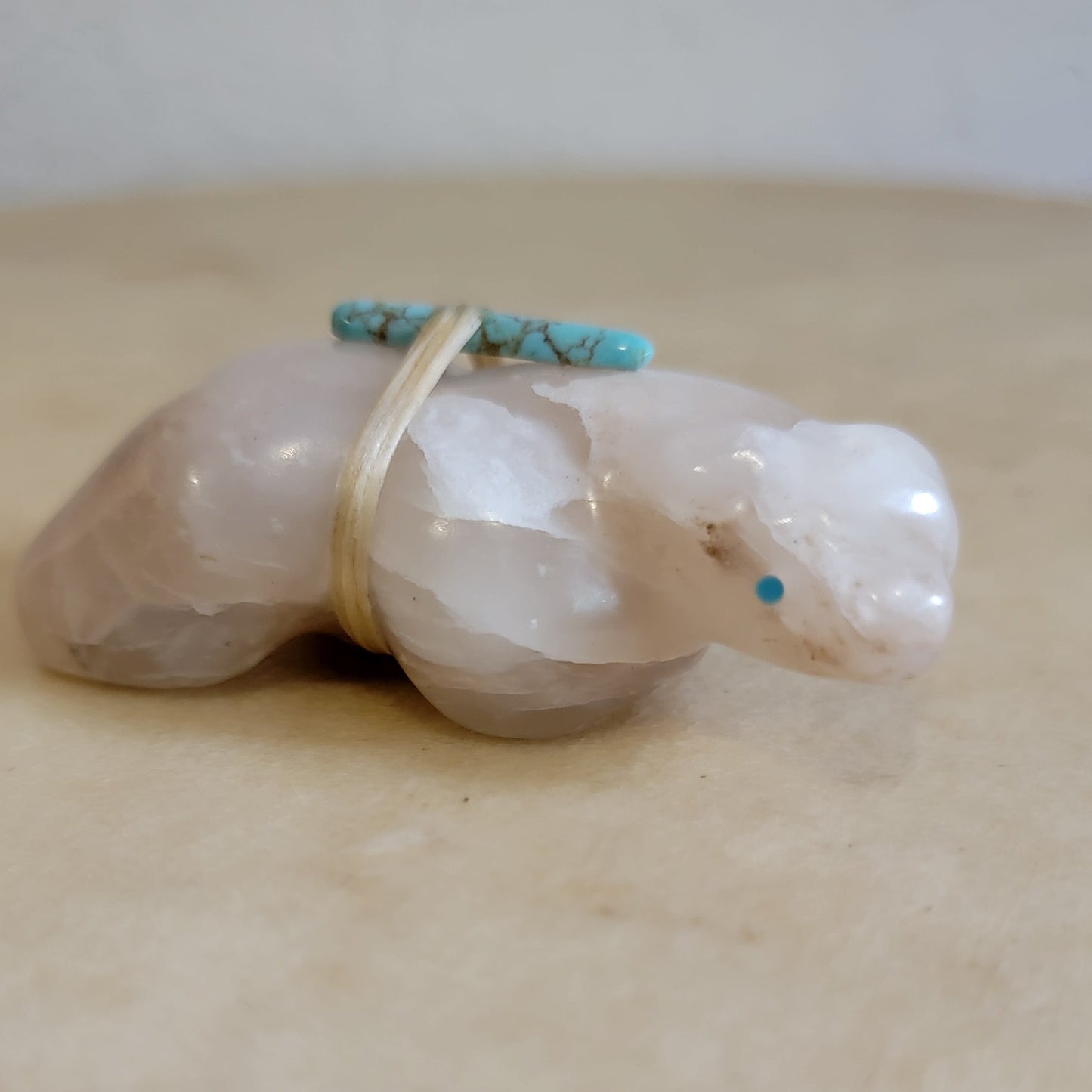 White Alabaster Bear Zuni Fetish