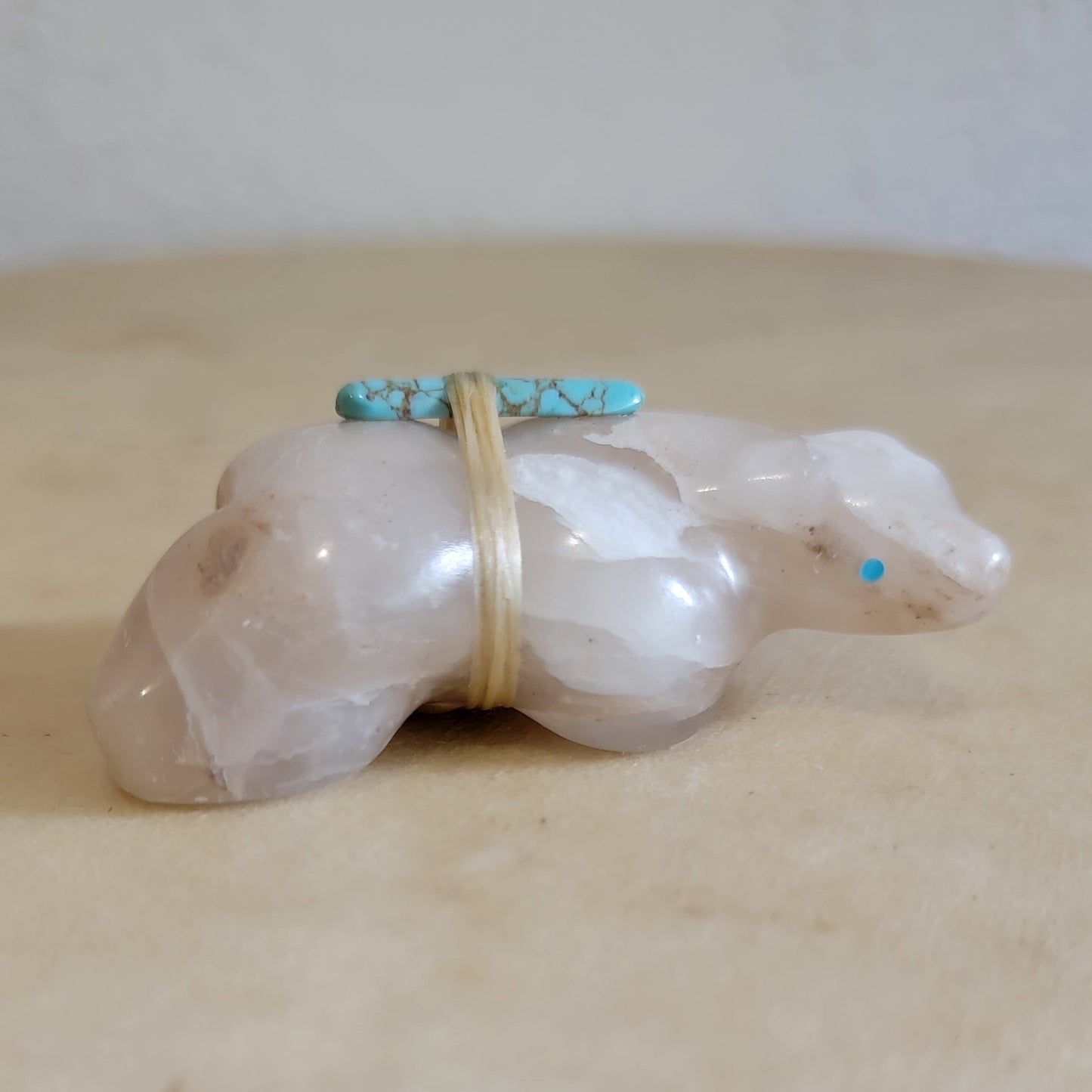 White Alabaster Bear Zuni Fetish